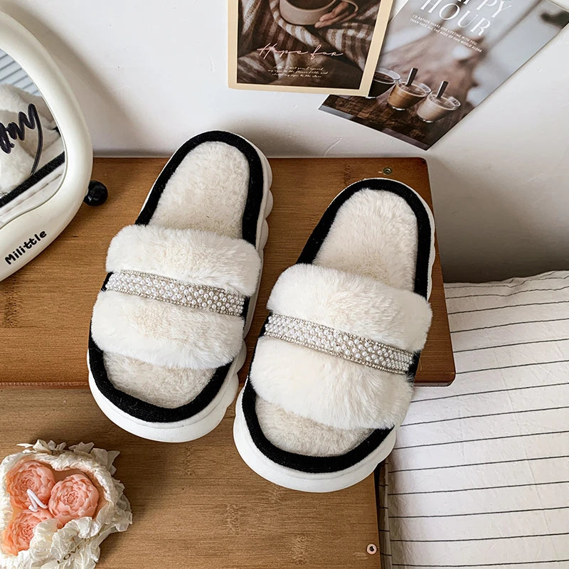 Cozy Cotton-Lined Opened Toe Slippers for Kids