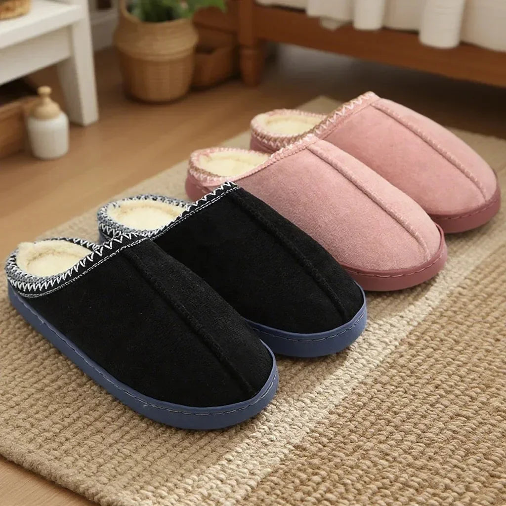 Cotton Slippers for Autumn and Winter Indoor--Thick-Soled Non-Slip Couple Warm Fleece-Lined--Soft Sole.