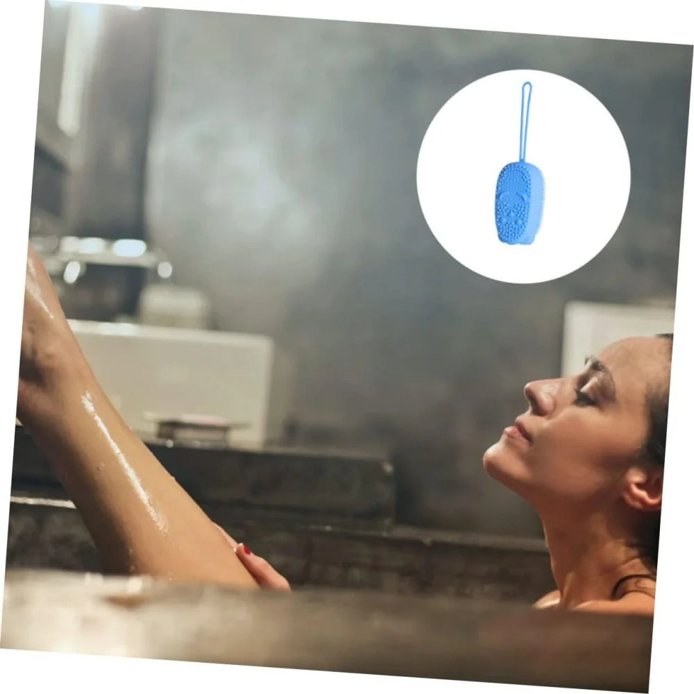 Silicone Body Scrubber Shower Exfoliating Scrub Sponge Bubble Bath Brush Massager Skin Cleaner Cleaning Pad Bathroom Accessories