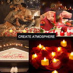 12/24Pcs Flameless LED Tea Lights Candles 100+ Hours Battery-Powered Tealight Candle for Party Wedding Birthday Home Decoration