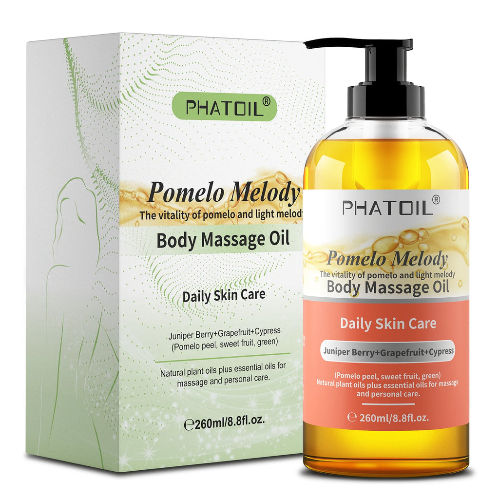 PHATOIL 260ml Body Oil-Deeply Moisturizing & Soothing Massage Oil with Long-Lasting Fragrance Vanilla Ginger Rosemary Body Oils