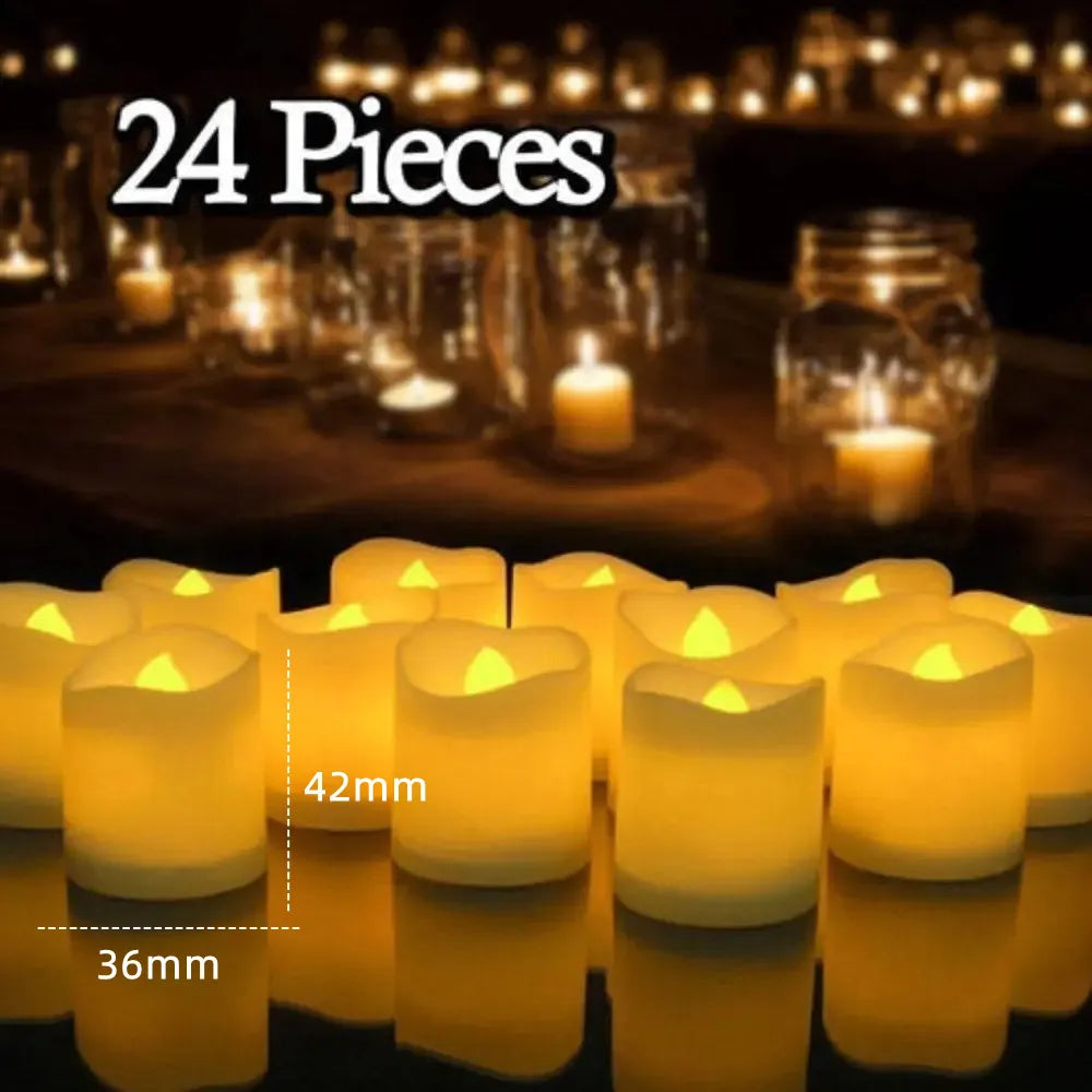 Flameless Tea Light Candles Battery Operated Votive LED Tealights with Paper Lampshade for Wedding Valentine Halloween Christmas