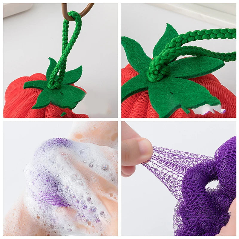 Dopamine Bath Fruit And Vegetable Bath Ball Does Not Scatter Flowers Bath Ball Bath Flower Ball Soft Bubble Bath Artifact