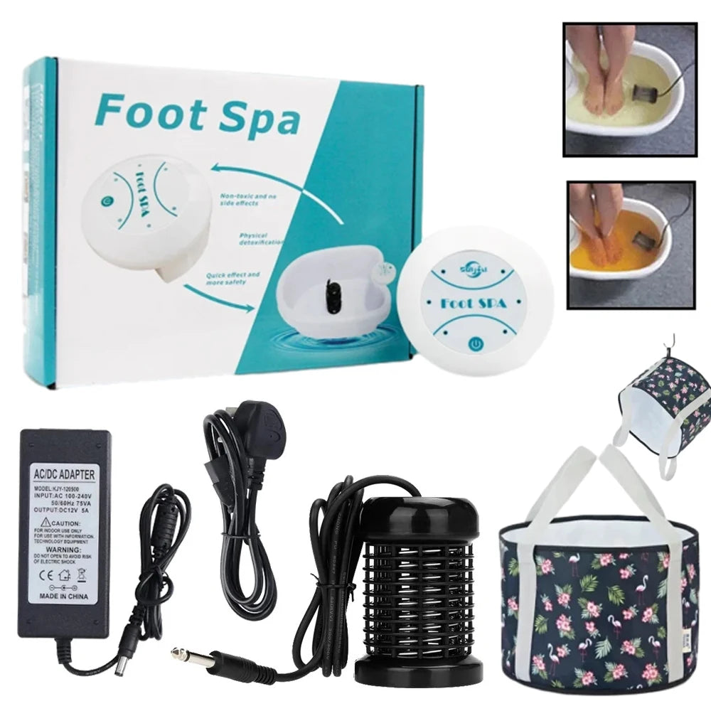 Foot Detox Ionic Spa Massager Machine Mini Electric Foot Spa Bath Cleanse Foot Best Care Arrays Aqua Footspa Bath Therapy Relax