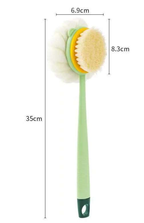 Loofah Back Scrubber Long Handle Shower Body Brush with Soft Mesh Sponge for Women Skin Exfoliating Bath, Massage