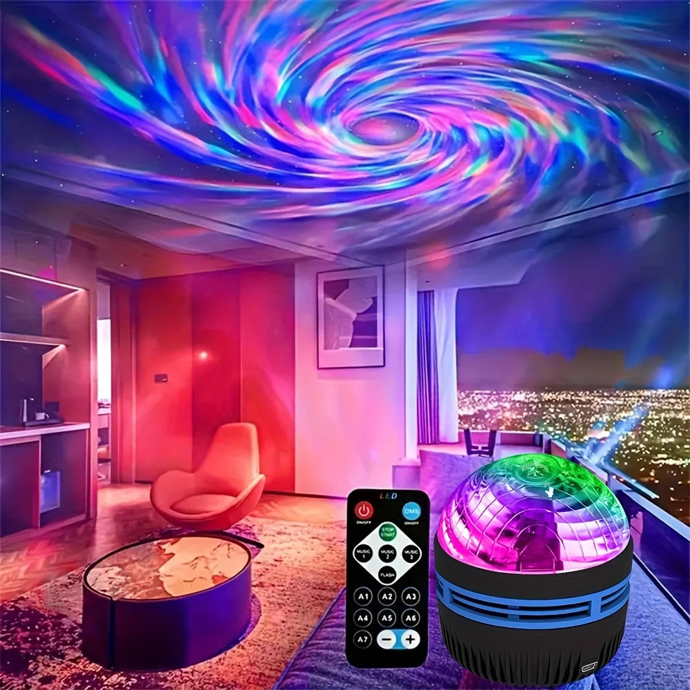 Galaxy Starry Sky LED Projector USB Powered Remote Control Night Light for Children’s Bedroom Christmas/Wedding Ambient Decor