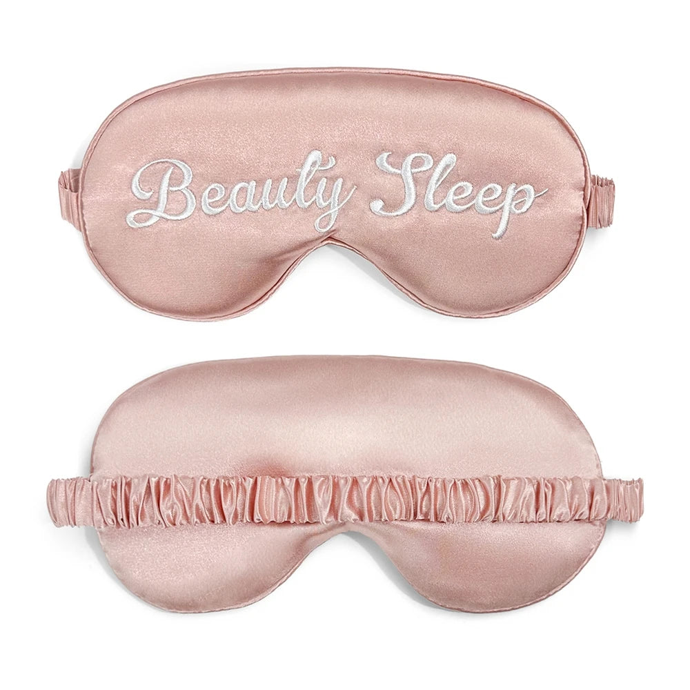 Embroidered Silk Sleep Mask Silk Eye Mask Soft Blackout Blindfold With Adjustable Strap Sleeping Eye Cover Mask For Travel