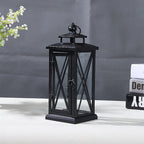 Windproof Lantern Glass Candle Holders Metal Large Black Wedding Modern Design Moroccan Candlestick Decoracion Hogar Home Decor