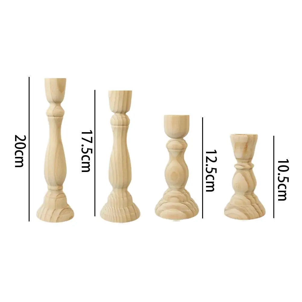Wooden Candle Holder For Wedding Decorations Retro Wood Classic Candlestick andle Stand Party Living Room Home Decoration
