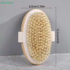 ♥Boar Bristle Bath Brush Scrubbing Brush Body Brush Rub Back Artifact Body Beauty Brush Massage Brush