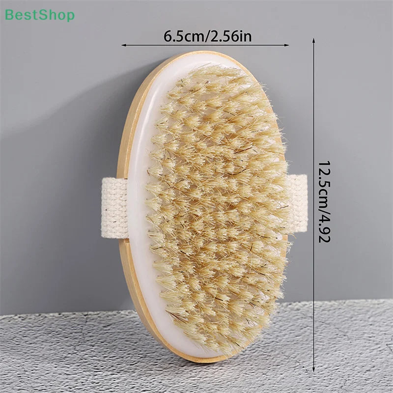 ♥Boar Bristle Bath Brush Scrubbing Brush Body Brush Rub Back Artifact Body Beauty Brush Massage Brush