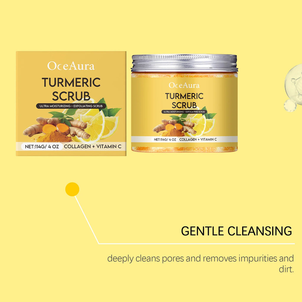 Turmeric Exfoliating Body Scrub Brightening Deeply Cleansing Dead Skin Removal Improve Dullness Refreshing Smoothing Body Scrub