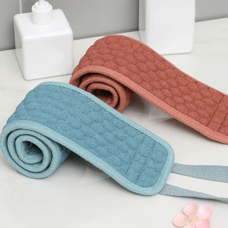 Exfoliating Loofah Back Strap, Bath Towel, Shower Massage Spa Scrubber Sponge for Body Skin Health Cleaning, New Natural Soft