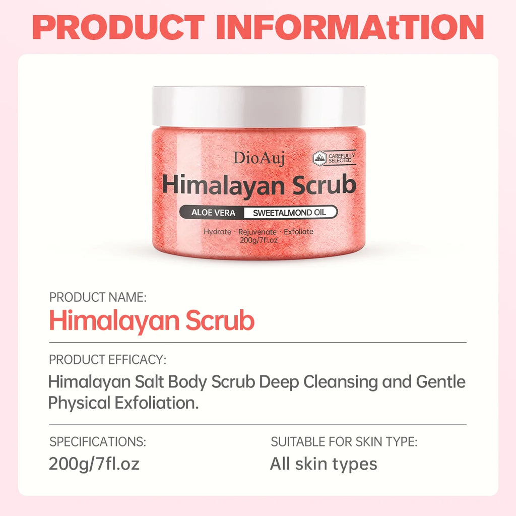 Himalayan Salt Body Scrub - Natural exfoliating salts and soufflé for body and face help nourish, smooth, supple skin for a bath