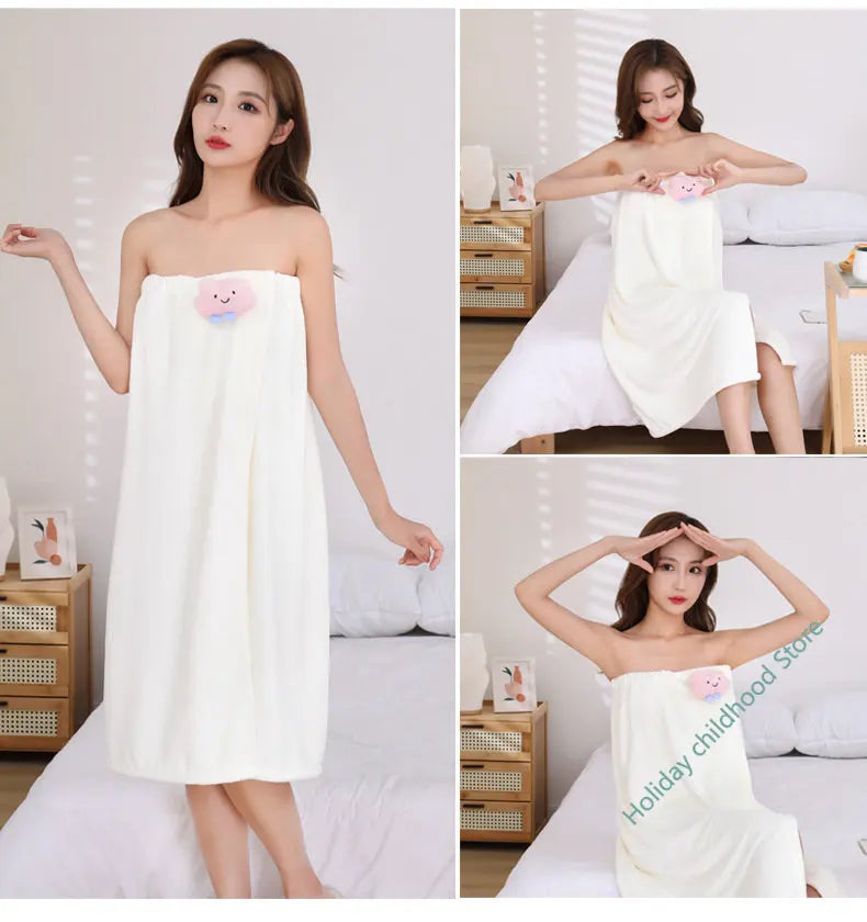 Bath Towel Household Women Wearable Wrap Adults Absorb Water Quick Dry  Skirt Long Style Bathroom Washable Bathrobe Sexy Towels
