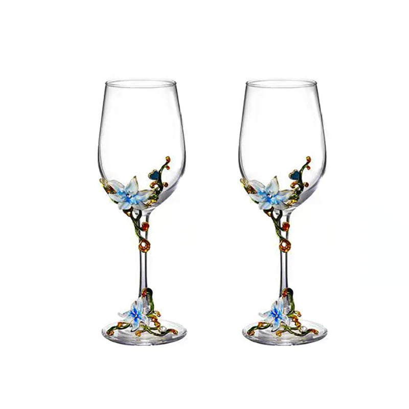 Creative Enamel Crystal Goblet Glasses for Champagne Glass Luxury Glass Cups Glasses of Wine Wineglass Vintage Drinking Cup Set