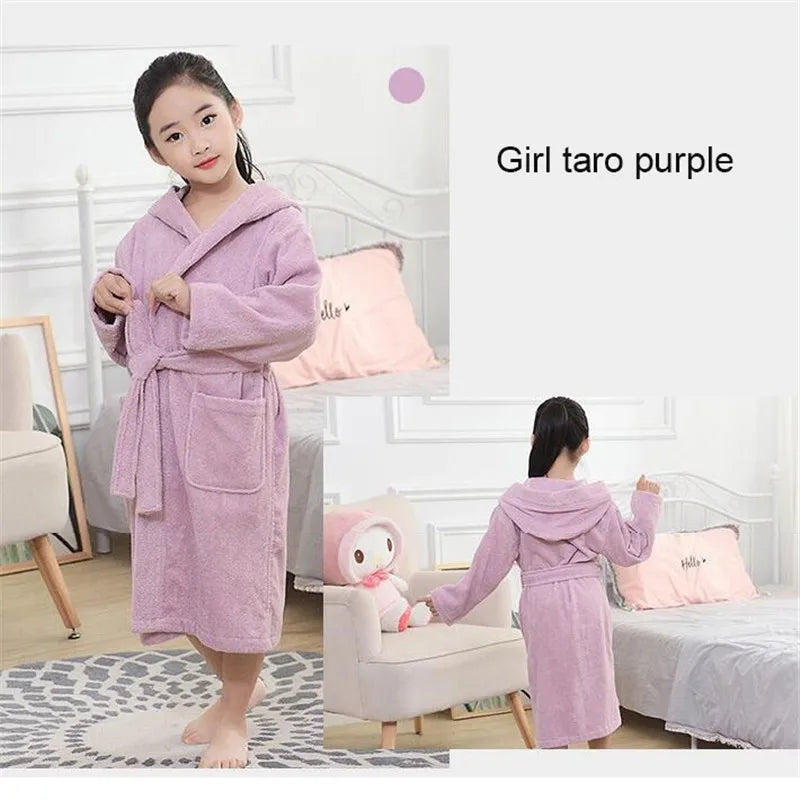 37 Design Cotton Kids Hooded Bathrobe For Girl Sleepwear Robe Boy Cotton Terry Bathrobe Baby Pajamas Bath Robe Children Bathrobe