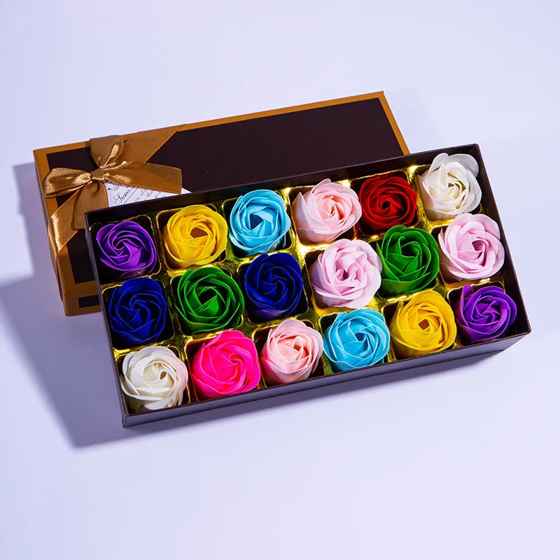 Floral Scented Bath Soap Rose Flower Petals Plant Essential Oil Rose Soap Set Best Gifts for Her Women Girls Mom Lover Birthday