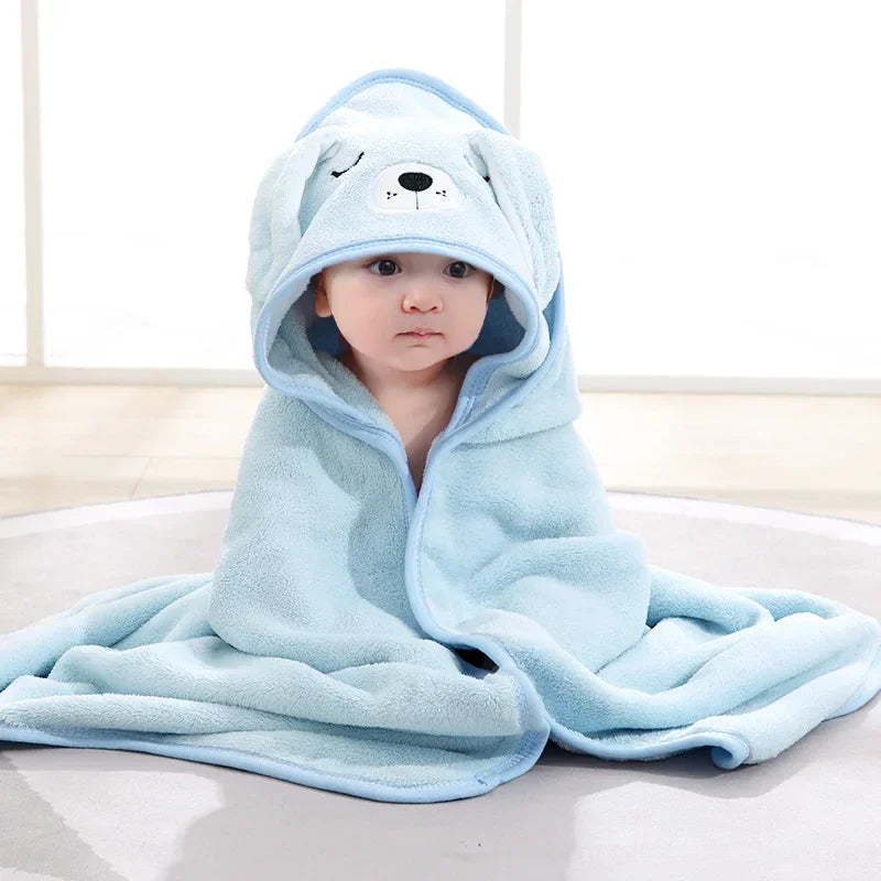 Cartoon Baby Bath Towel Infant Soft Bathrobe Hooded Swaddle Towel Blanket Kids Warm Sleeping Swaddle Wrap for Newborn Boys Girls
