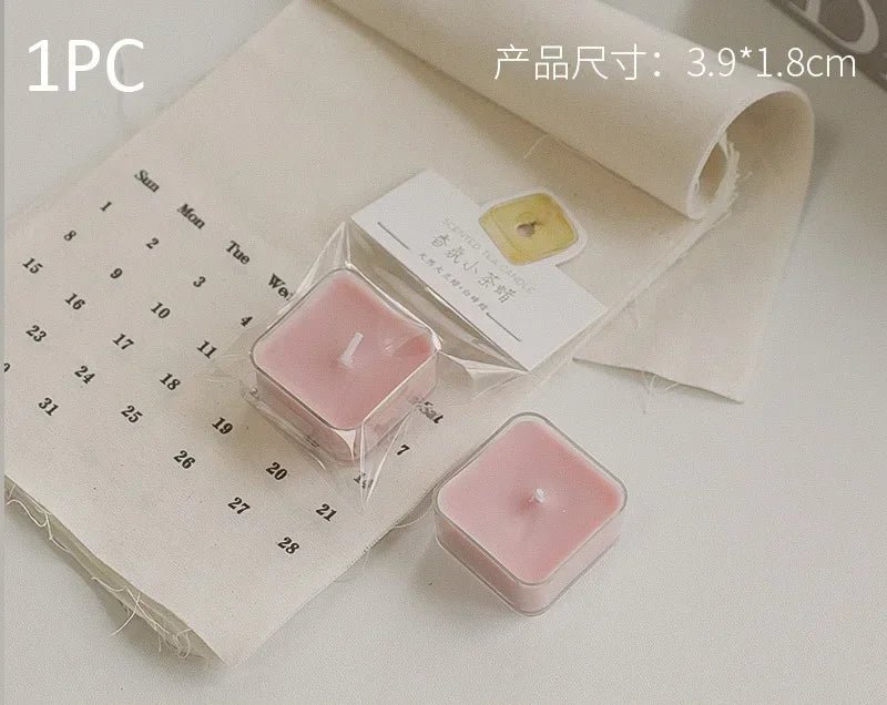 Square Candle Tea Light Scented Candle Aromatherapy Soy Wax Candles Wedding Birthday Candle Party Home Decoration