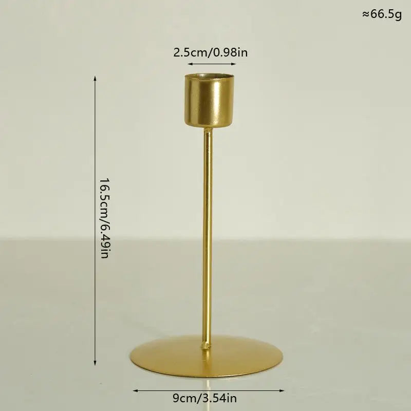 Classic European Inspired Metal Candle Holders in Gold for Dining, Bar Party & Wedding Decor