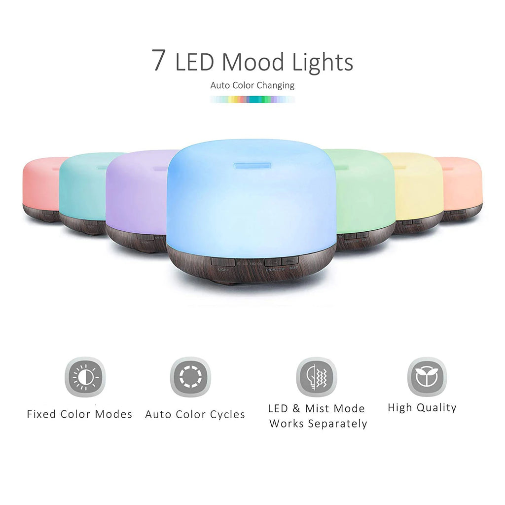 500Ml Scent Diffuser Ultrasonic Air Humidifier Atomization Essential Oil Diffuser Quiet Operation For Living Room And Office