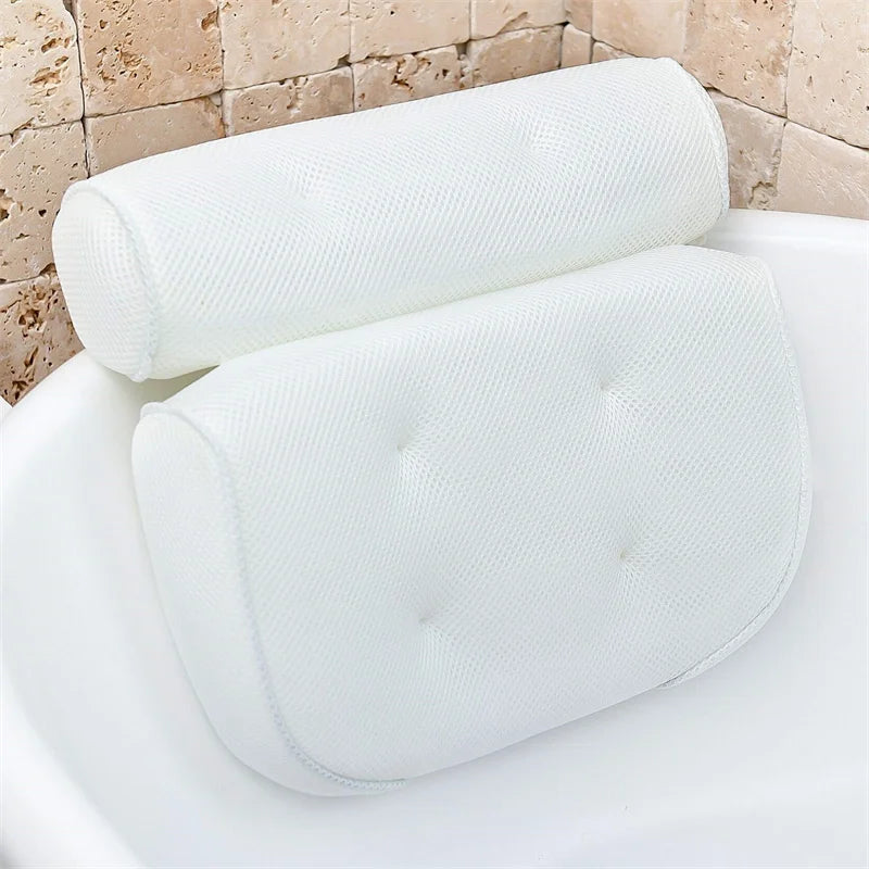 Bath Pillow for Bathtub Support Neck,Head and Back with Non-Slip Suction Cups air mesh Bathtub Pillow