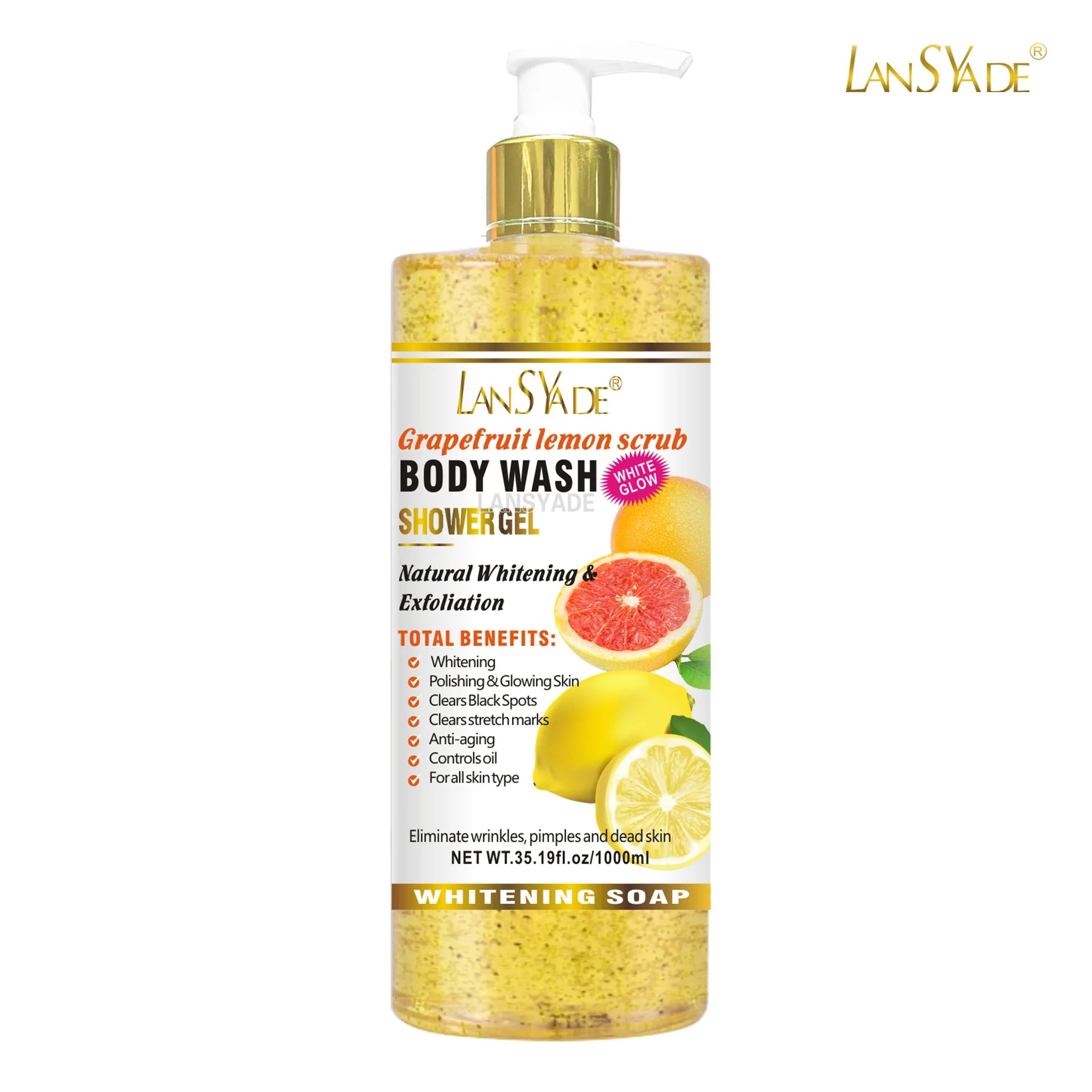 1000ml Scrub bath lotion silky smooth skin foam rich moisture skin toner brighten skin color anti-aging mild lasting fragrance