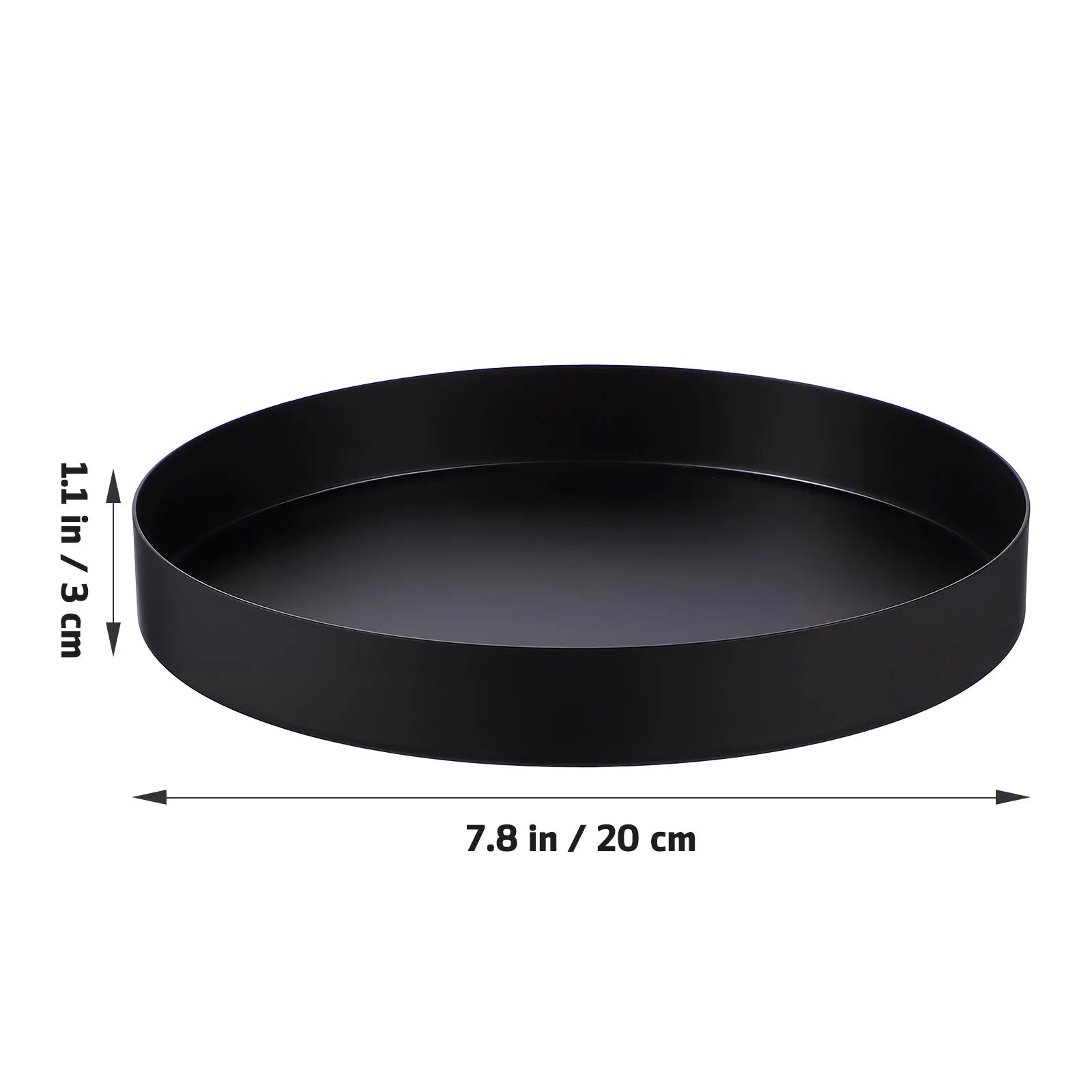 Metal Serving Tray Round Black Trays for Decor Organizing Serving Decorative Circle Coffee Table Kitchen Storage Plate Supplies