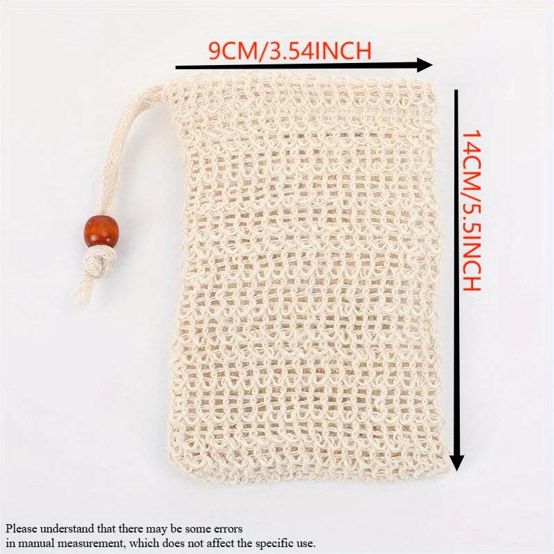 Soap Saver Pouch, Soap Bag With Drawstring, Soap Saver Bag, Knotted Shower Soap Bag For Foaming And Drying, Bathroom Accessories