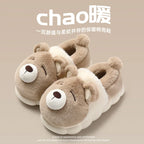 Cute Cozy Cartoon Bear Slippers for Women – Plush Winter Indoor Spa Comfort