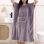 Upgraded Wearable Towel - Ultra Soft Microfiber Bathrobe for Women, Plus Size.