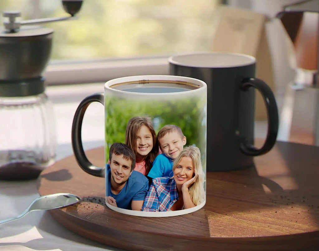 Black To White Magic Personalized Photo Mug 11oz Ceramic Color Changing Family Gift Mug