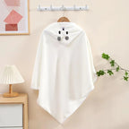 0-3Y Baby Shower Unisex Baby Bathrobe Flannel Cloak Cartoon Boy Girl Ultra-Soft Hooded Spa Robe Bath Towel Newborn Cover-Up