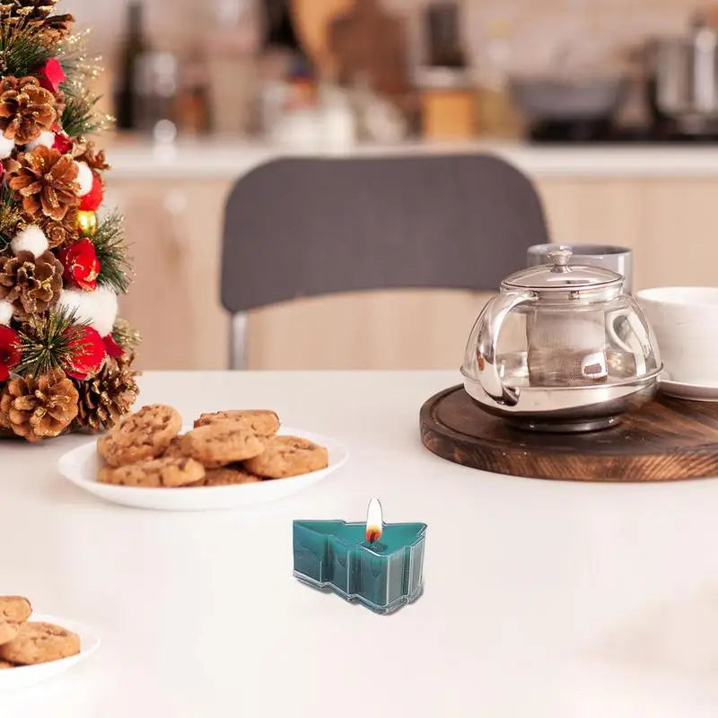 Christmas tree tealight Handwork Scented Candles Tree Shaped Candles Christmas Tree Candles For Christmas Home Decoration