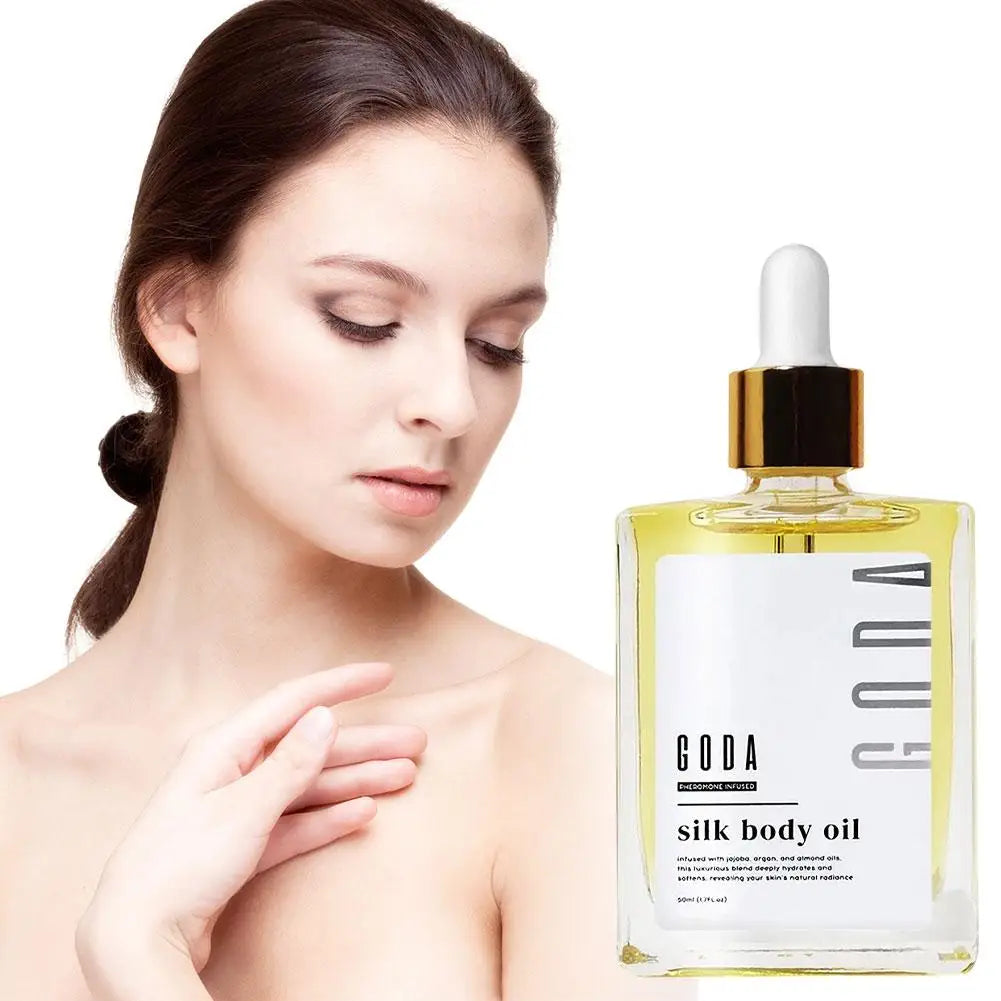 GODA Silk Body Oil Relaxing Body Skin Smoothing Soft Stress Relief Nourishing Brightens Tightens Skincare Deeply Moisturizes