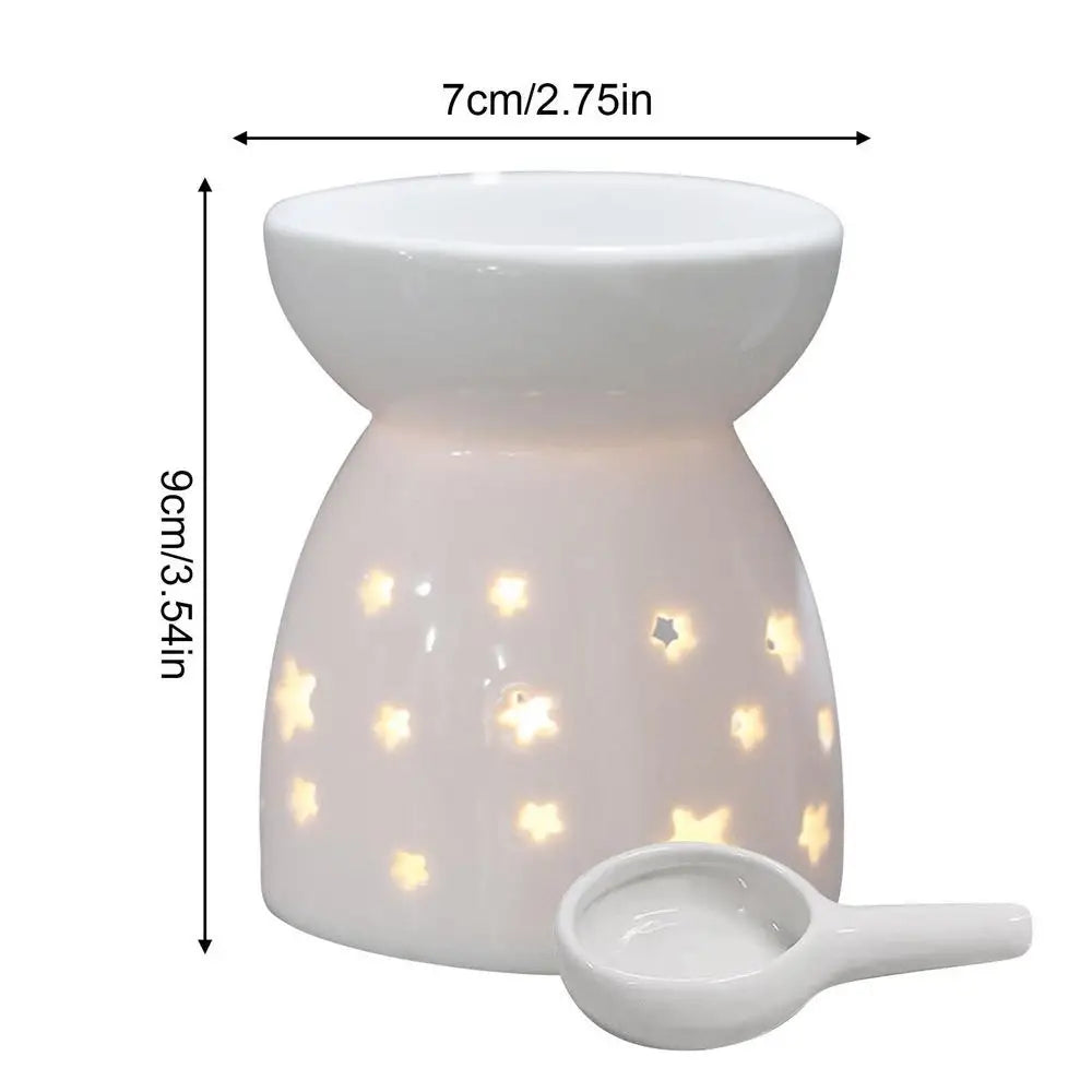 Ceramic Oil Burner With Candle Holder Romantic Tealight Candle Holder Essential Oil Incense Aroma Diffuser Oil Stove Home Decor