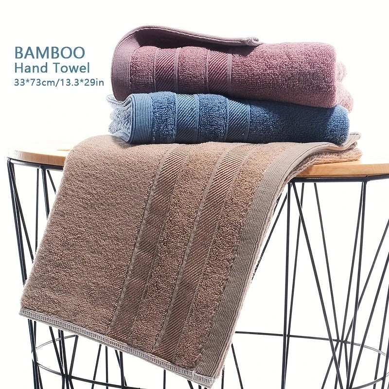 1 PC Natural, Sustainable, Hypo-Alergenic, High Absorbent, Super Soft Luxury Premium Bamboo Cotton Hand Towels