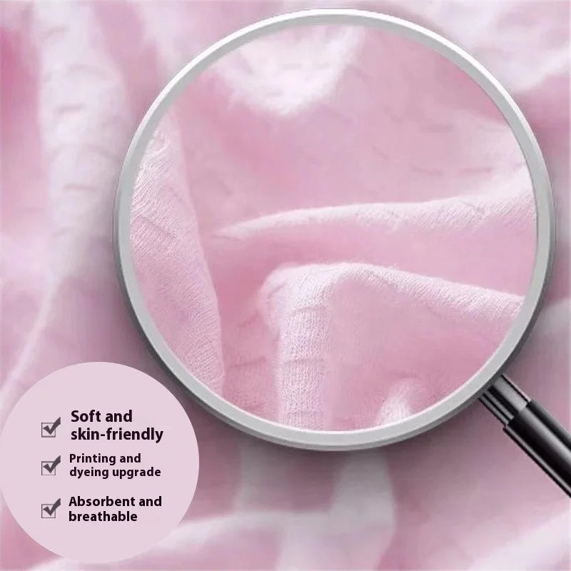 Spring and Summer Waffle Bathrobe Men and Women Sauna Clothing Sweatshirt Robe Men's Water-Absorbent Quick-Drying Homewear