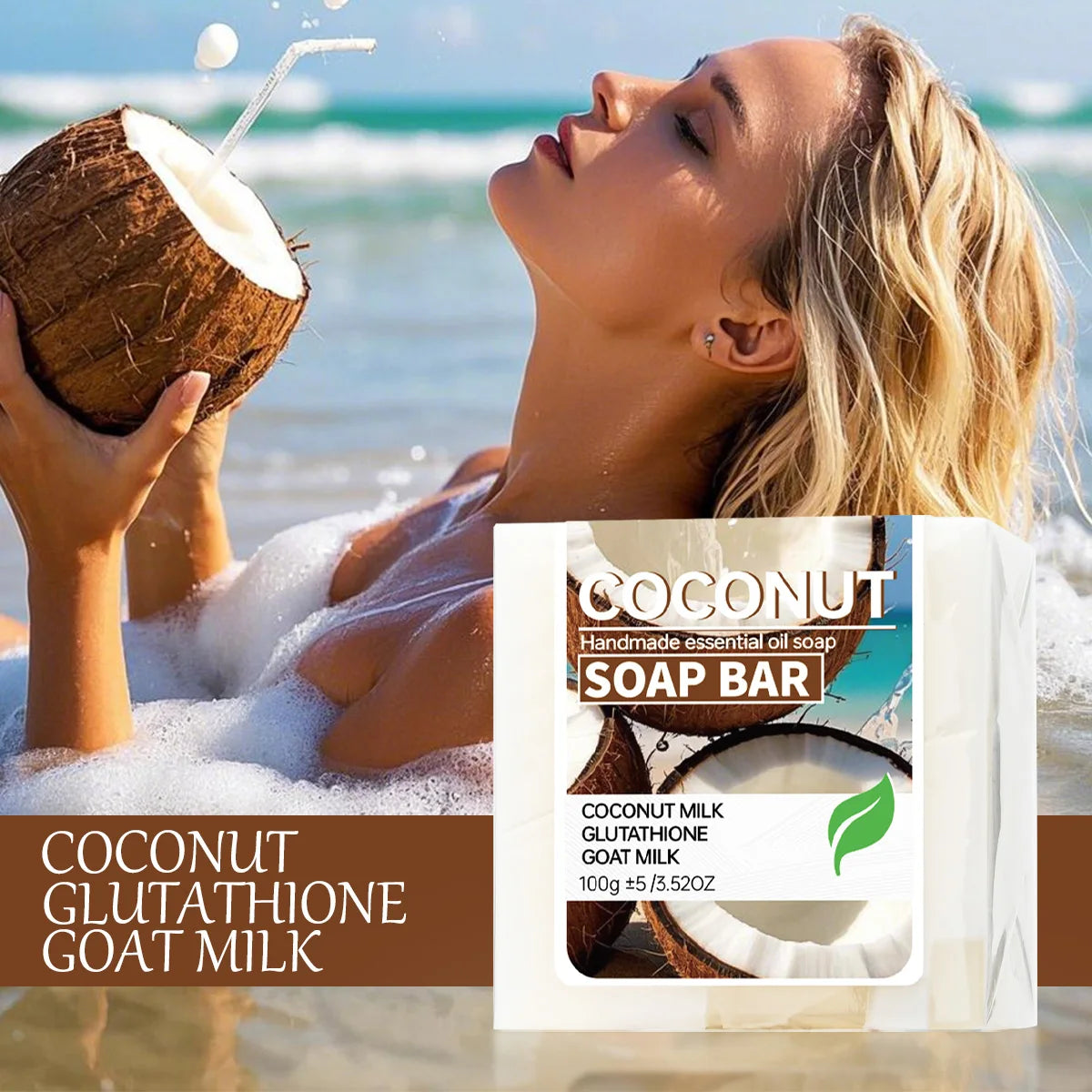 Coconut milk moisturizing soap, glutathione brightening cleansing soap, goat milk nourishing cleansing soap, bath soap, portable