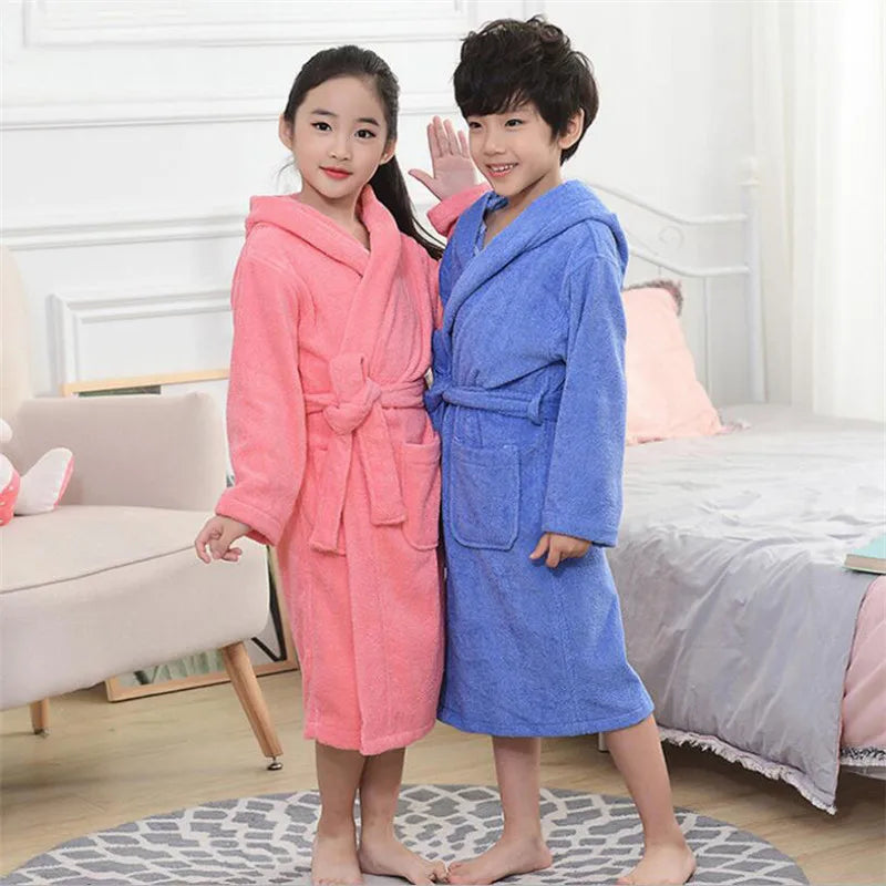 37 Design Cotton Kids Hooded Bathrobe For Girl Sleepwear Robe Boy Cotton Terry Bathrobe Baby Pajamas Bath Robe Children Bathrobe