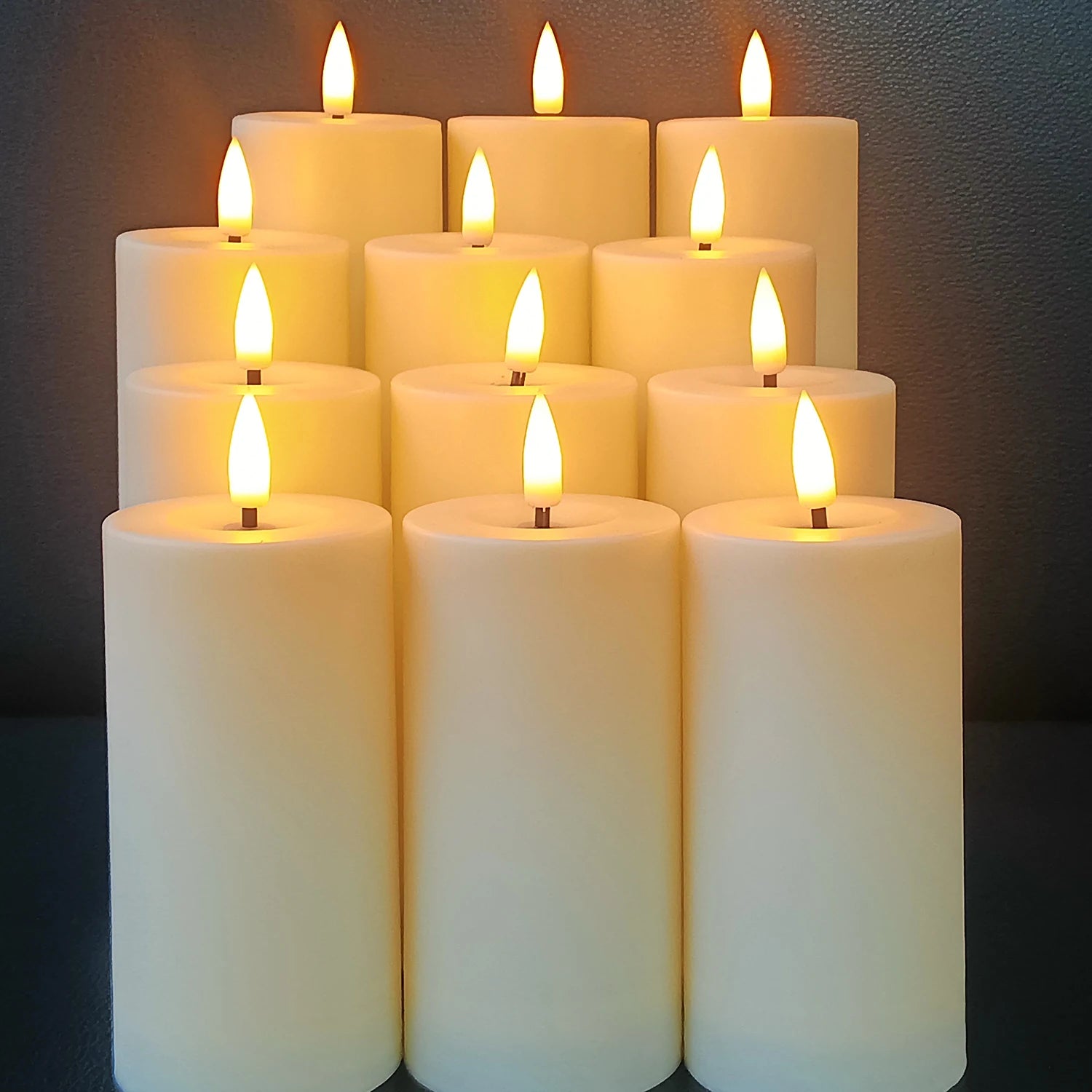 12pcs Flameless Candle Light Waterproof LED Flickering Candles Tea Lights with Remote Timer Wedding Birthday Decor Fake Candles