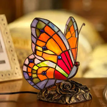 Tiffany turkish table lamp Retro Stained stained glass decor Light Hotel Table Lamp Bedroom Decoration bedroom butterfly lamp