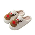 Casual Cute Christmas Slippers Soft Warm Warm Plush Slides Lovely Non-Slip Winter Home Shoes Bedroom