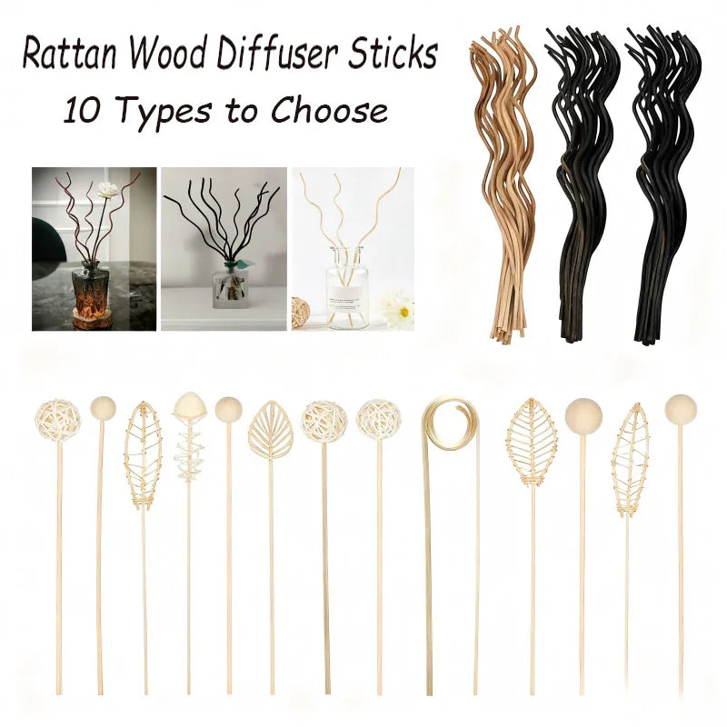 5/15Pcs Rattan Reed Diffuser Sticks Refill, 3mm Wavy Long, for Essential Oil Airs Freshener, High Quality Home Fragrance