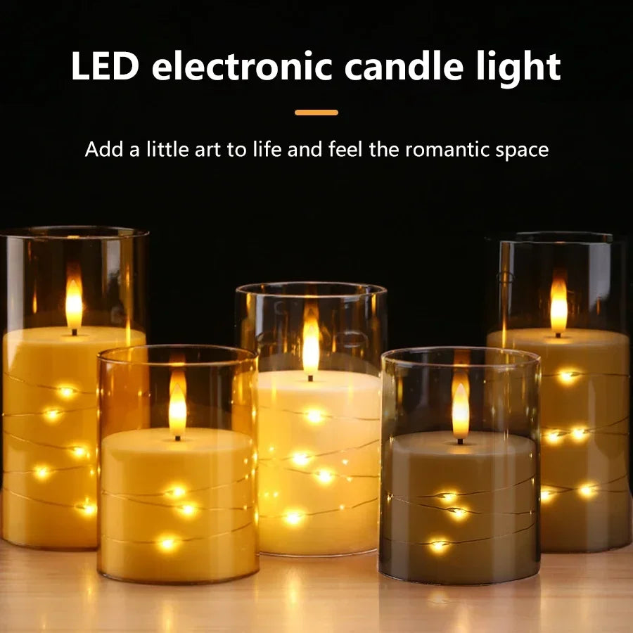 Flameless Led Candles 3 Pack with Remote Control AA Battery Powered Timmer Function Fairy Lights Pillar Candle Light Romantic