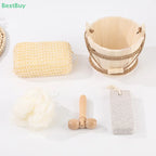 4/5/6pcs Natural Environmental Friendly Wooden Bucket-packed Spa Set Body Skin Cleaning Spa Bath Tool Gifts Sets