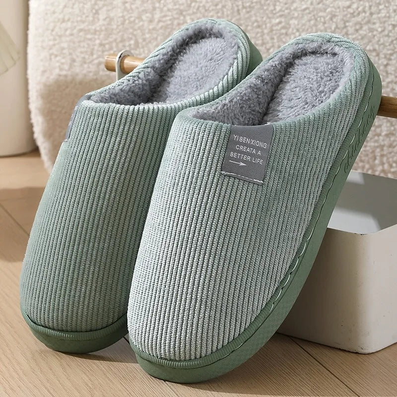 1 pair Fuzzy Sliders for Women Plush Slide Slippers Cozy Open-Back Indoor House Shoes