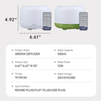 500ml Essential Oil Diffuser Quiet Aroma Mist Diffusers Scent Diffuser Wood Grain Remote Control Ultrasonic Air Humidifier