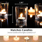 Votive Candle Holders Set of 12 - Glass Votives Holder Clear Floating Tealight Candle Holder Bulk for Table Centerpieces Wedding
